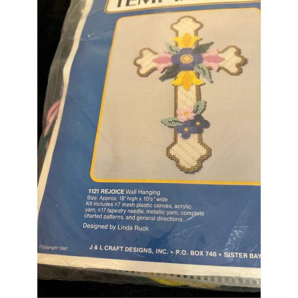 TEMPTATIONS Needlepoint kit Easter Rejoice  Wall Hanging #1121 - Picture 2 of 3